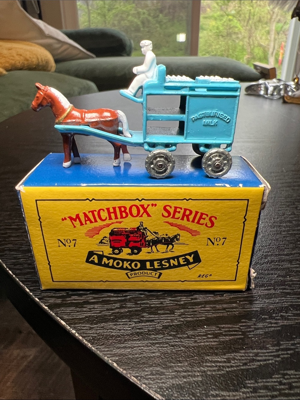 Matchbox Series A Moko Lesney Miniature Figurine Horse Drawn Milk Cart Wagon